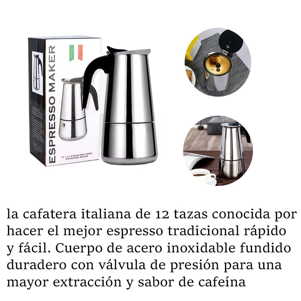 LANZURY IMPORTACIONES - Cafetera Express En Acero Inoxidable 12 Tazas-