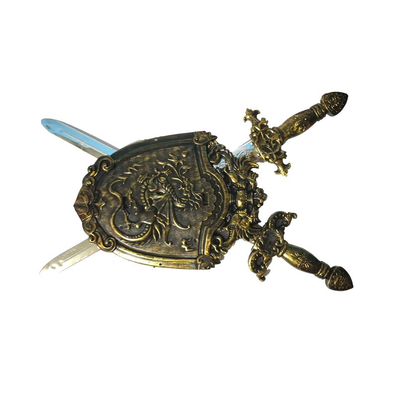 GENERICO - Kit De Guerrero Espadas  Escudo Juguetería Niños 48cm