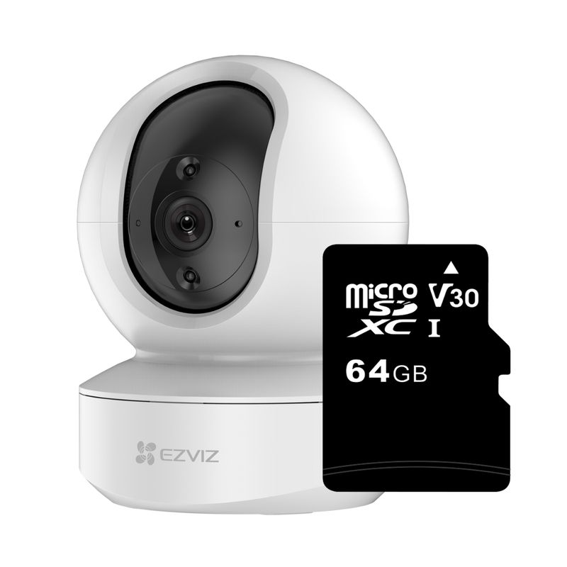 EZVIZ - CÁMARA DE SEGURIDAD WIFI EZVIZ 2MP INTELIGENTE ROBÓTICA  MICRO SD 64GB