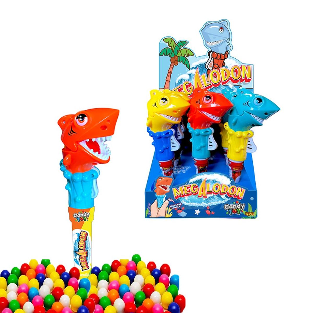 GENERICO - Dulces Con Juguete  Candy Toy Tiburón Megalodon X 12 Uds.