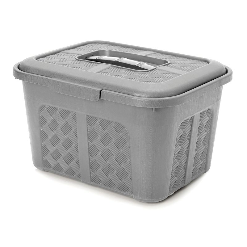 ENERGY PLUS - Cajonera plástica organizadora con tapa - cajas o canastas 6L Gris