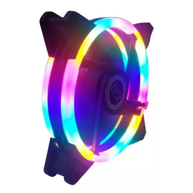 GENERICO - Ventilador Para Torre Gamer 12cm Rgb Doble Anillo Nicols
