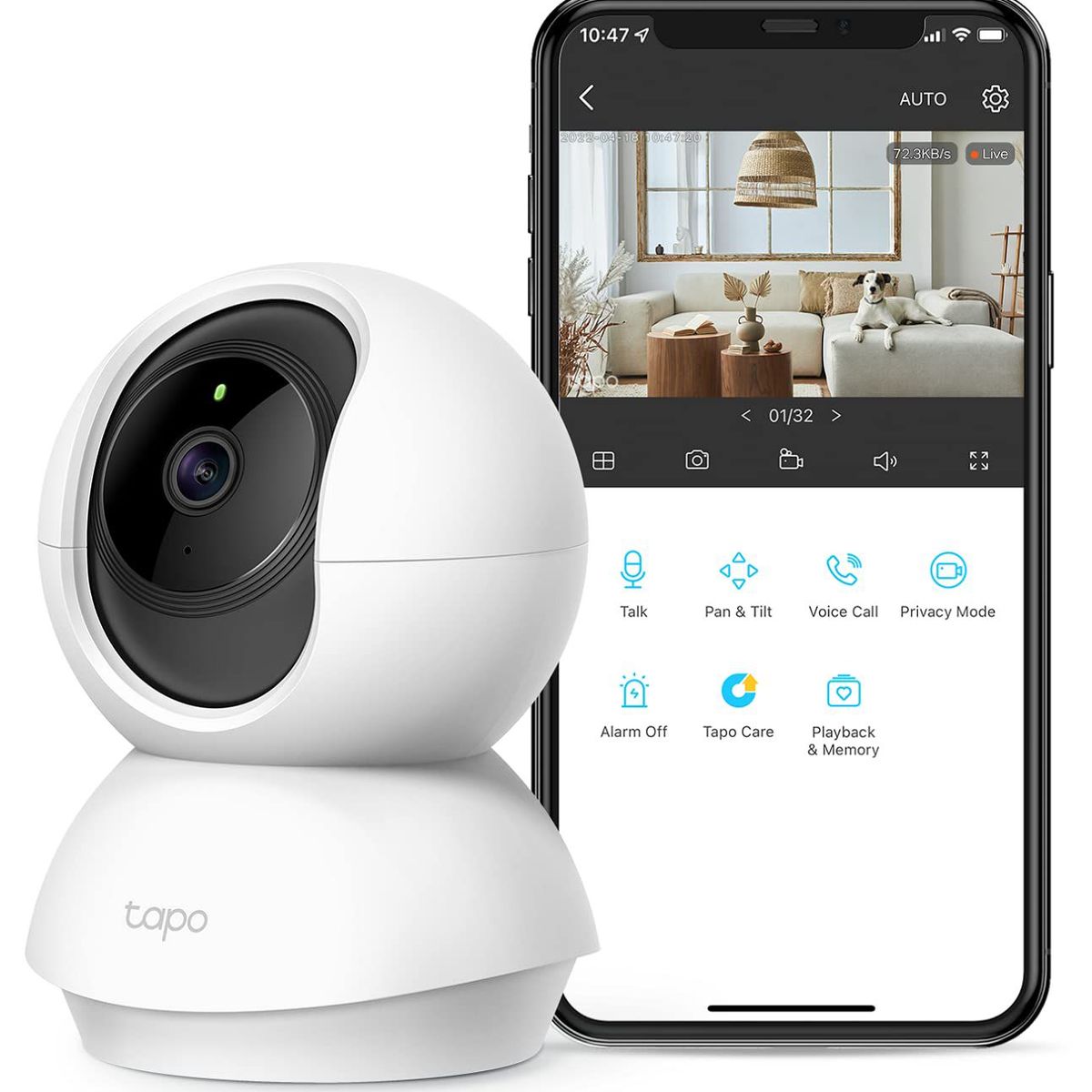 TAPO - CÁMARA DE SEGURIDAD WIFI TAPO ROBÓTICA 360° 1080p