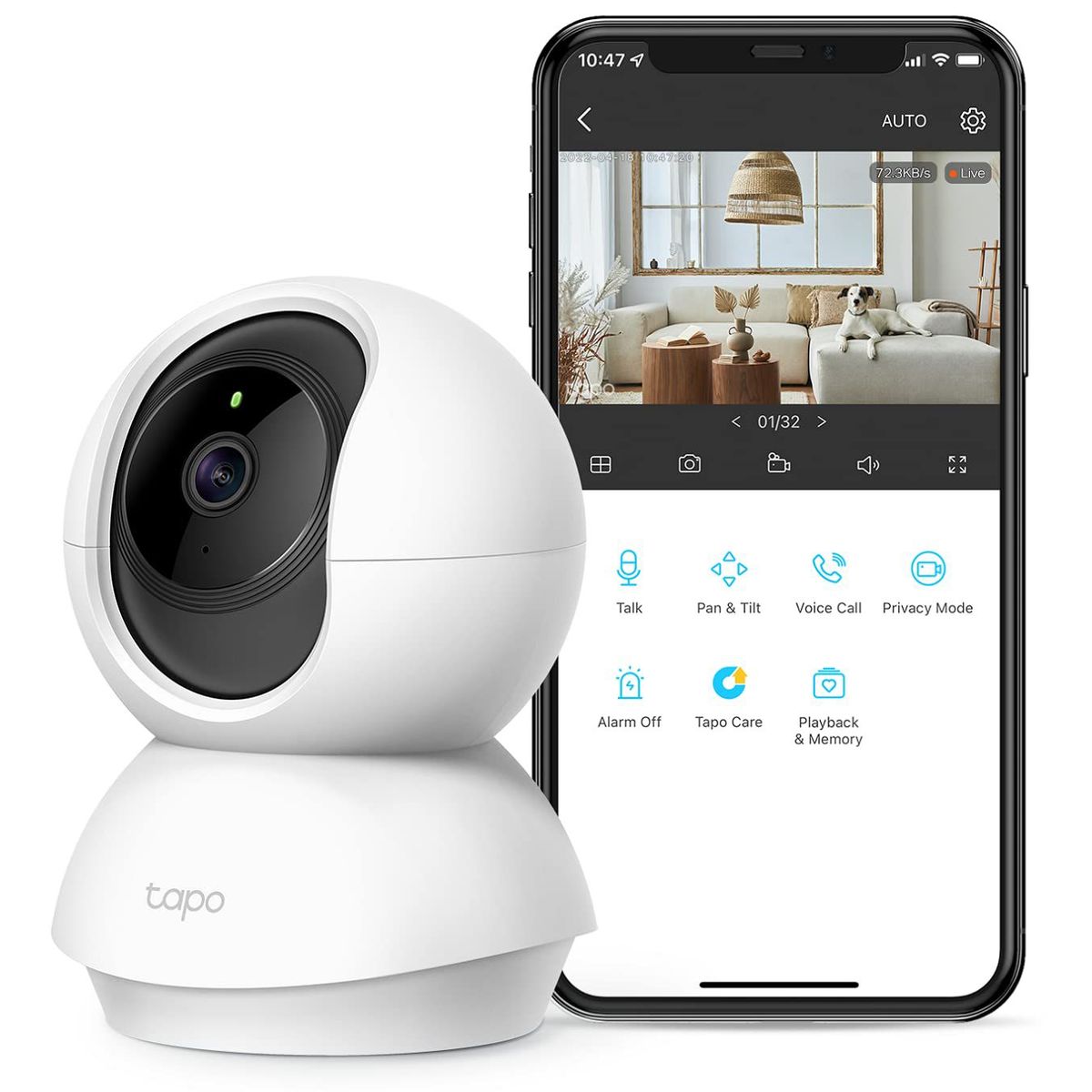 TAPO - CÁMARA DE SEGURIDAD WIFI TAPO ROBÓTICA 360° 1080p