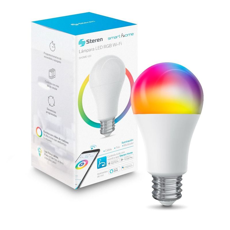 STEREN - Lampara LED RGB Wi-Fi multicolor de 10 W SHOME-120