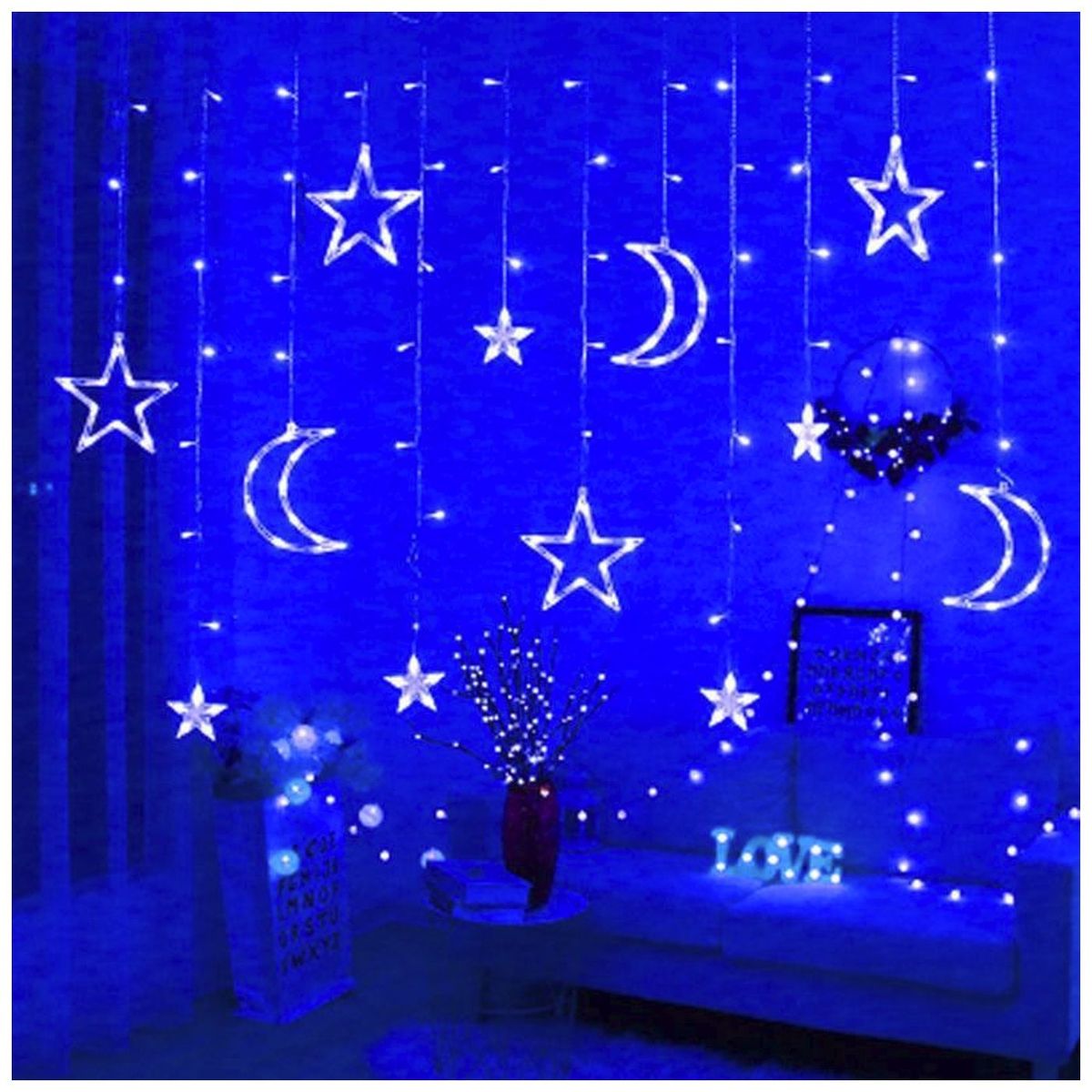 MULTIPLACE COLOMBIA - Luces de navidad decorativas con figuras de estrellas