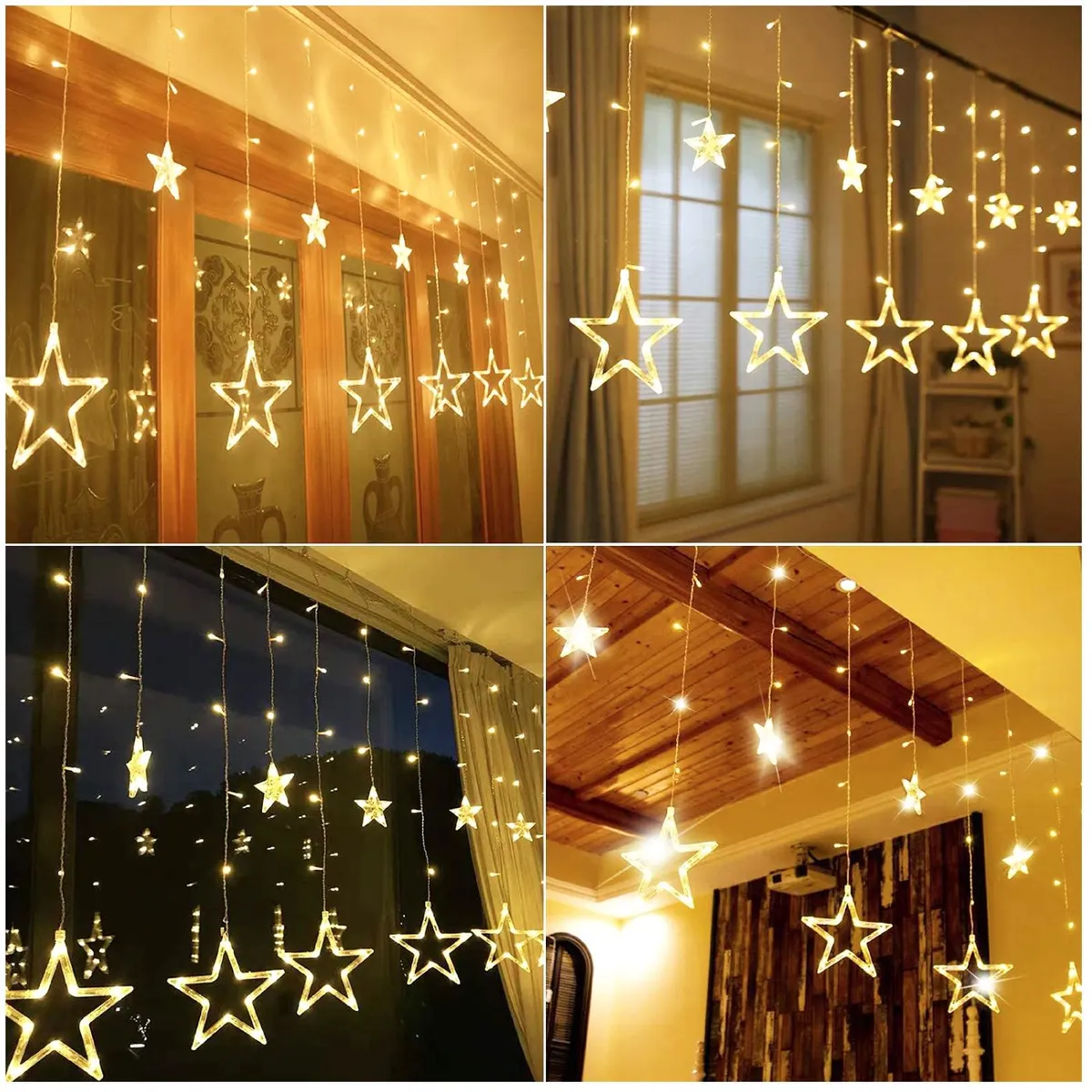 MULTIPLACE COLOMBIA - Luces de navidad decorativas con figuras de estrellas-