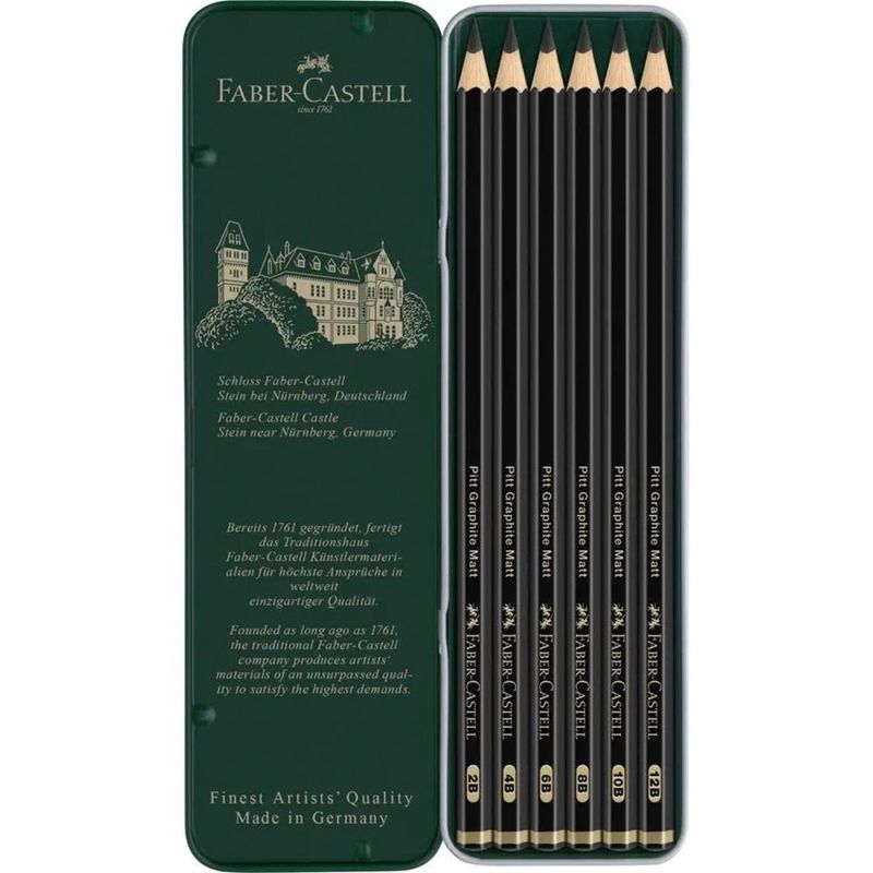 FABER CASTELL - Lapiz Graphite Matt Tin x6 Faber Castell