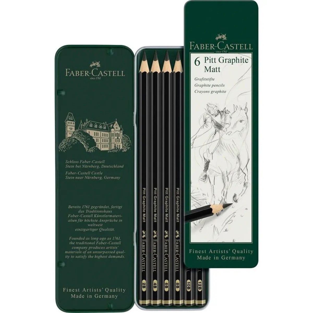 FABER CASTELL - Lapiz Graphite Matt Tin x6 Faber Castell