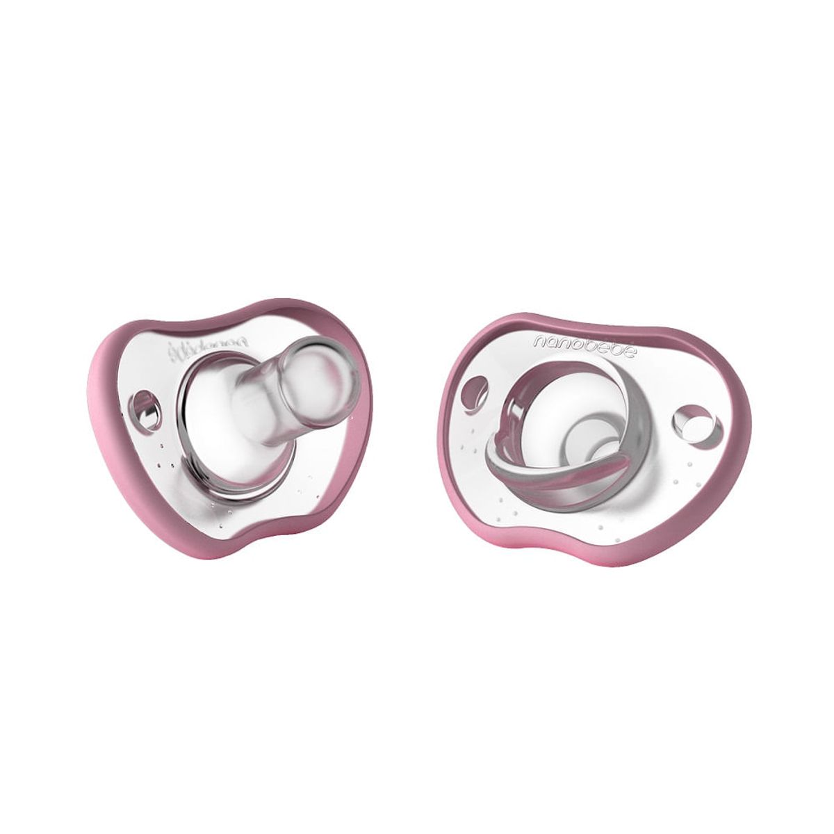 GENERICO - Chupo Nanobebe Flex Silicona Rosado 0-3M X 2Und
