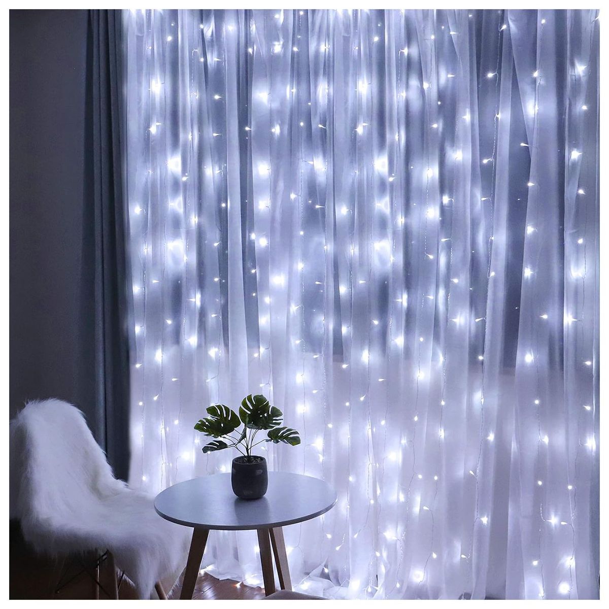 MULTIPLACE COLOMBIA - Cortina de Luces de navidad decorativas para interiores 300X200 CM-