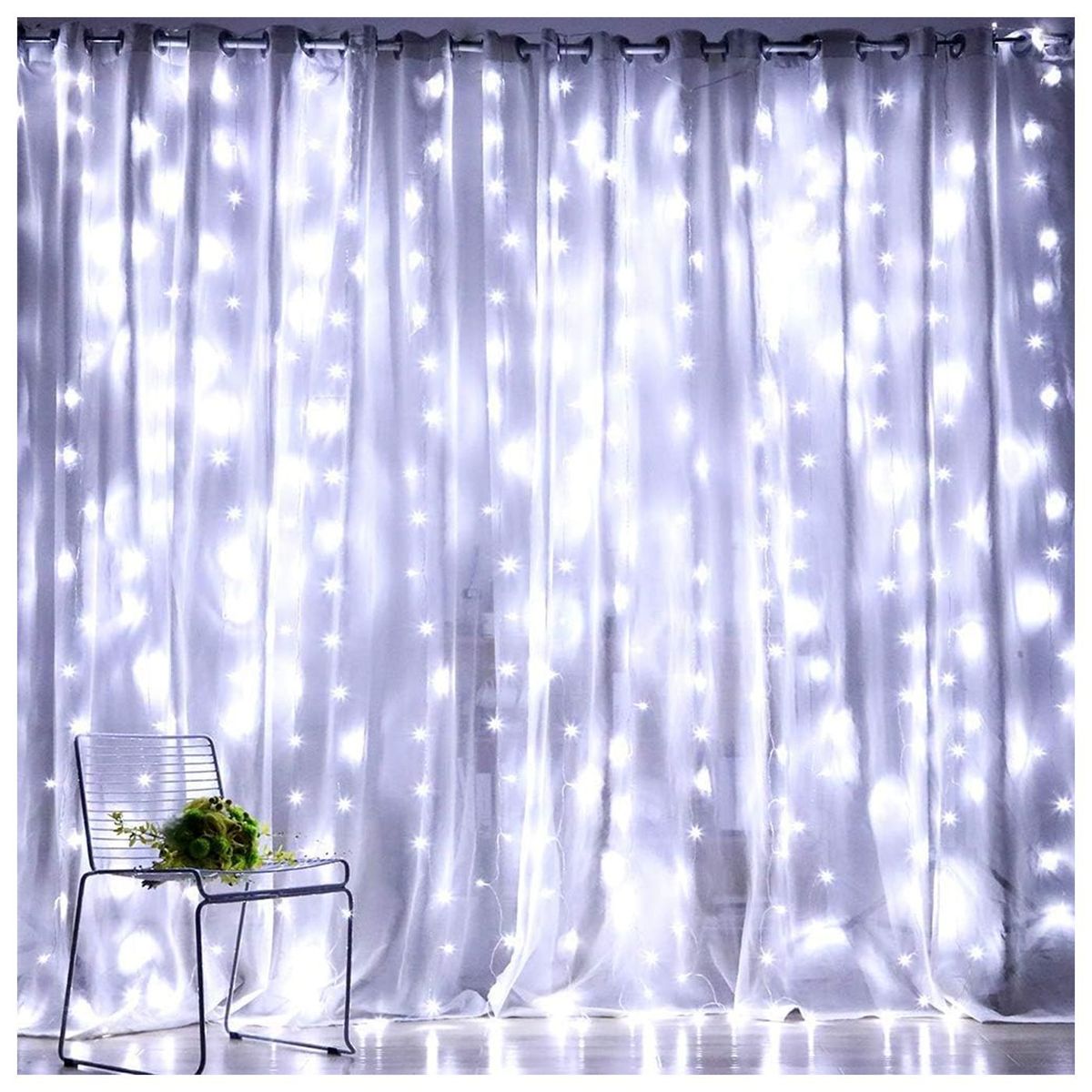 MULTIPLACE COLOMBIA - Cortina de Luces de navidad decorativas para interiores 300X200 CM-