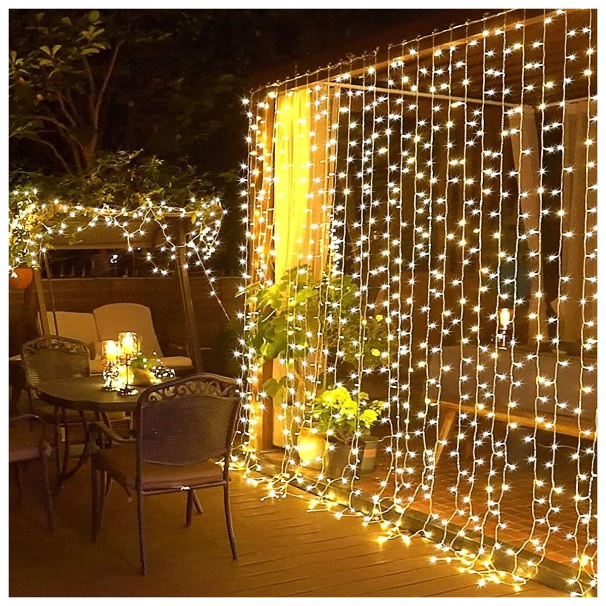 MULTIPLACE COLOMBIA - Cortina de Luces de navidad decorativas para Exteriores 300X300 CM