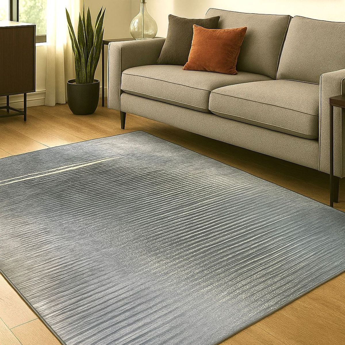 AMERICO SHOP - Tapete Decorativo Moderno 150x200 cm Diseño Elegante Gris