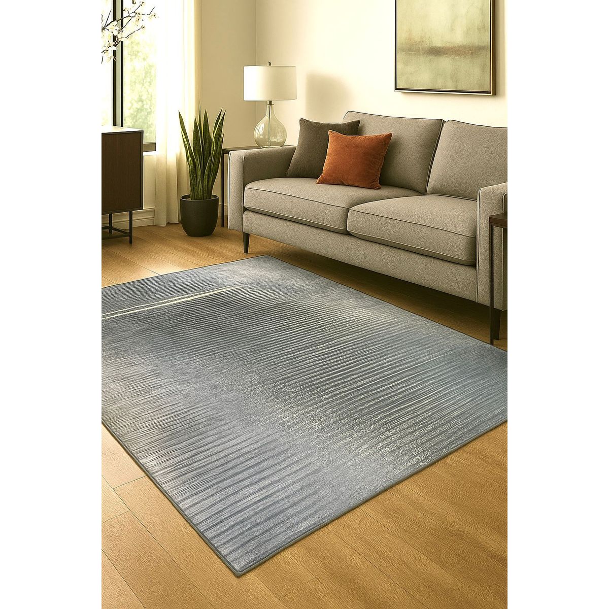AMERICO SHOP - Tapete Decorativo Moderno 150x200 cm Diseño Elegante Gris