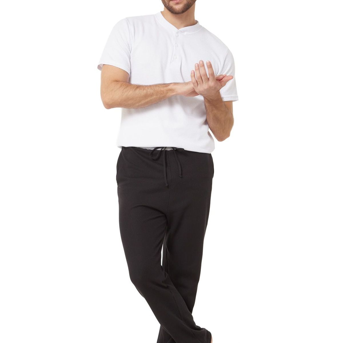 SANTANA - Pantalón Descanso Hombre Negro Santana