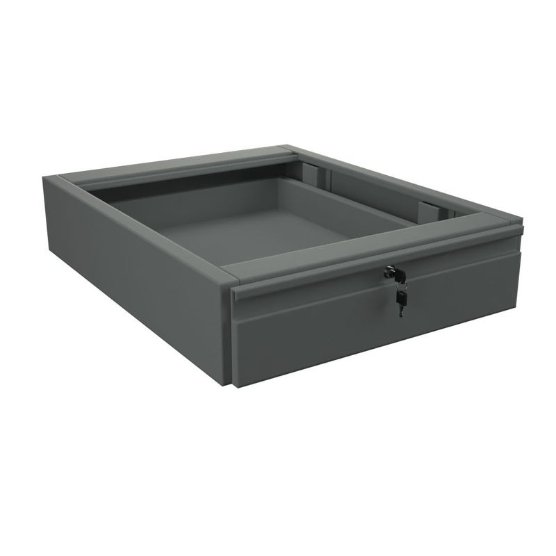 GENERICO - Gaveta Lapicera - Cajon Metálico para Escritorio color Gris