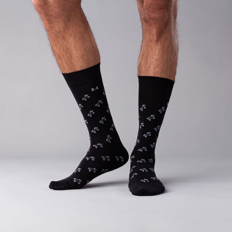 MARIO HERNANDEZ - Medias Unicornio Extrafina Negro MH Socks