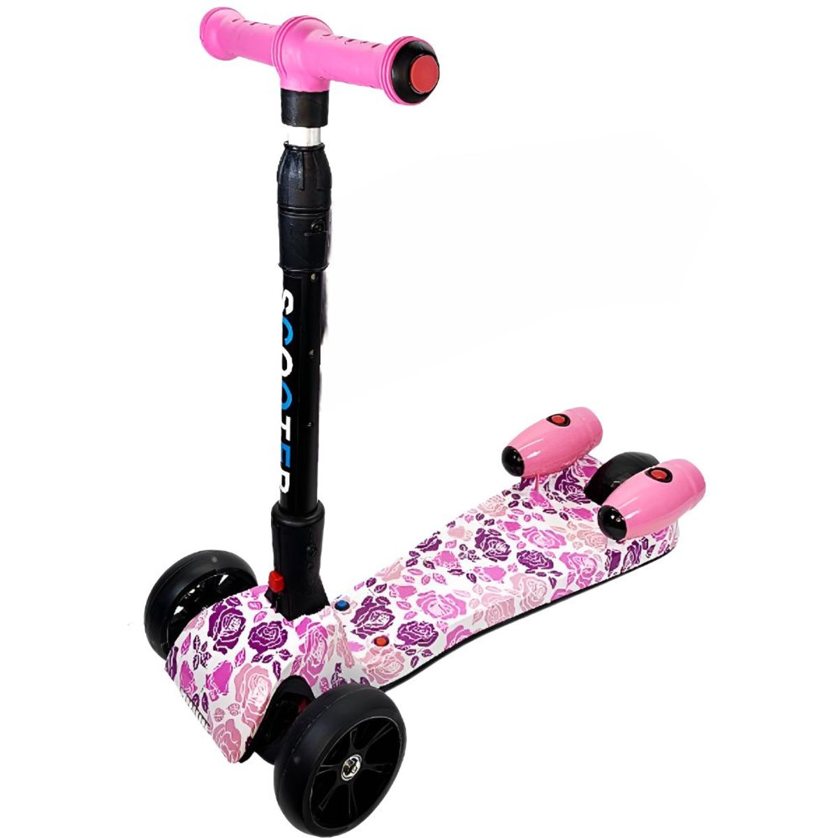 GENERICO - Patineta Scooter Con Humo Para Niños Bluetooth Flores rosa