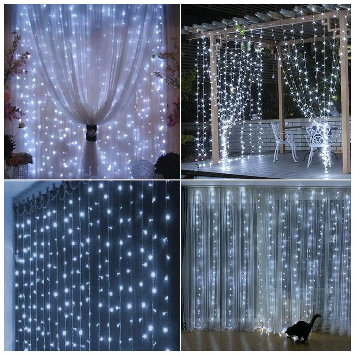 MULTIPLACE COLOMBIA - Cortina de Luces de navidad decorativas para interiores 600X200