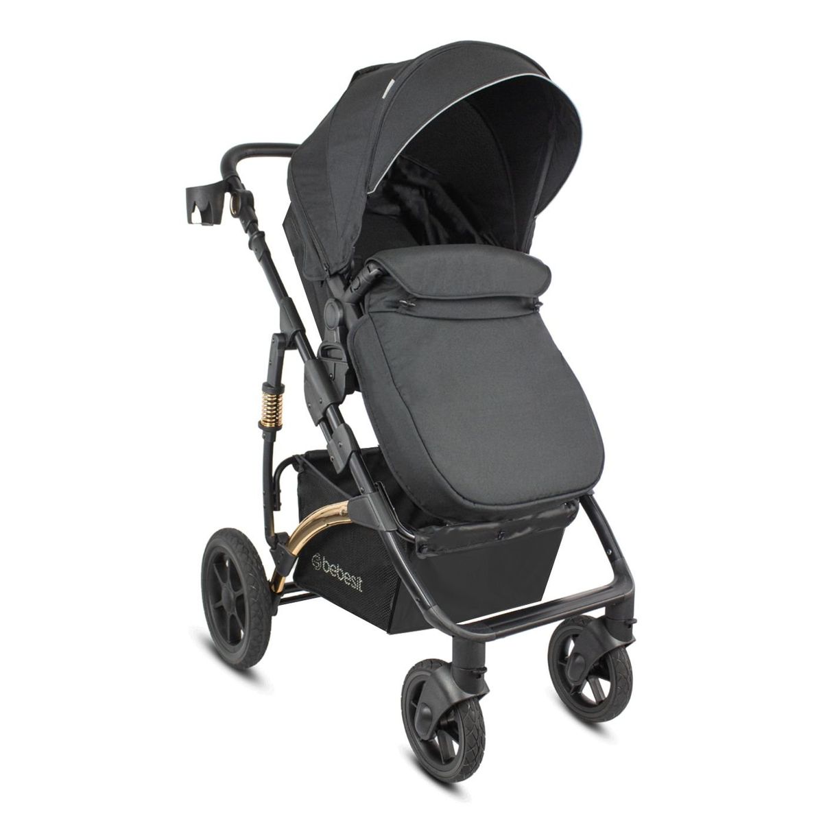 BEBESIT - Coche Moisés Con PortaBebé Spring Gold Bebesit Negro