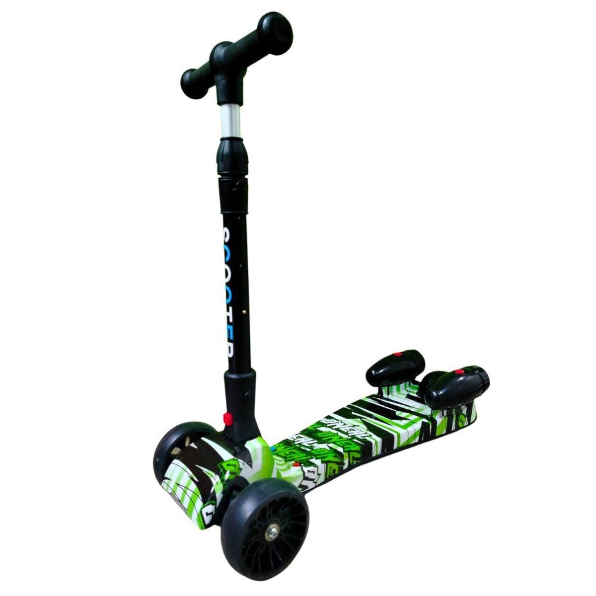 GENERICO - Patineta Scooter Con Humo Para Niños Bluetooth Verde y Negro