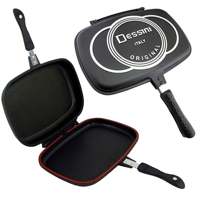 GENERICO - Sarten Aluminio Presion 36cm Doble Cara Plana Rizada Dessini