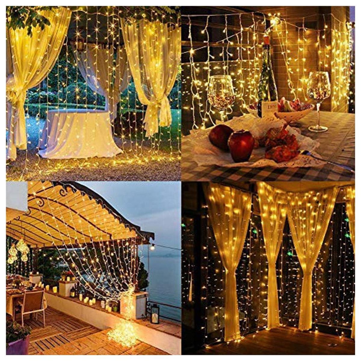 MULTIPLACE COLOMBIA - Cortina de Luces de navidad decorativas para Interiores 600X200 CM