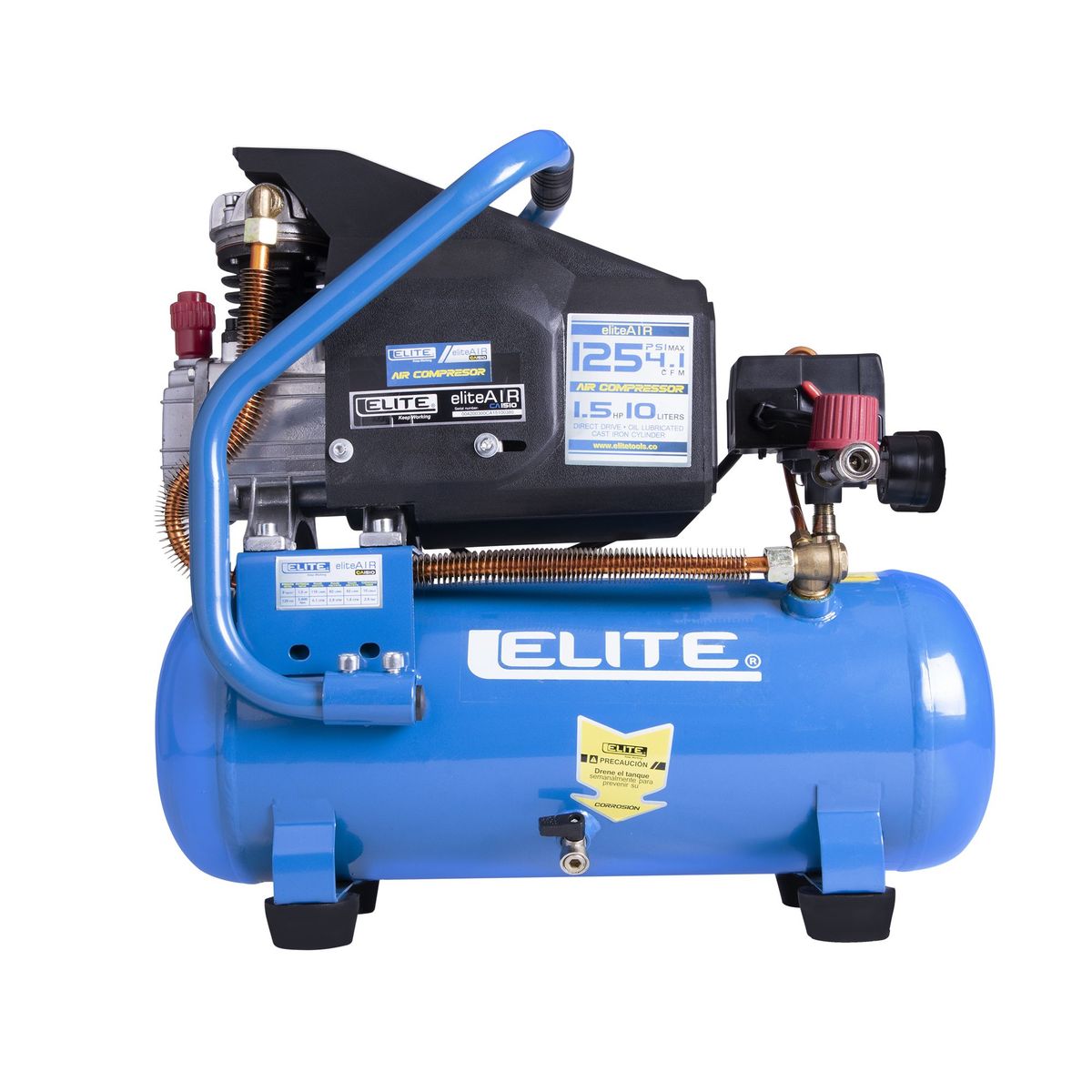 ELITE - Compresor De 1.5 Hp 10 Litros 125 Psi Elite Ca1510