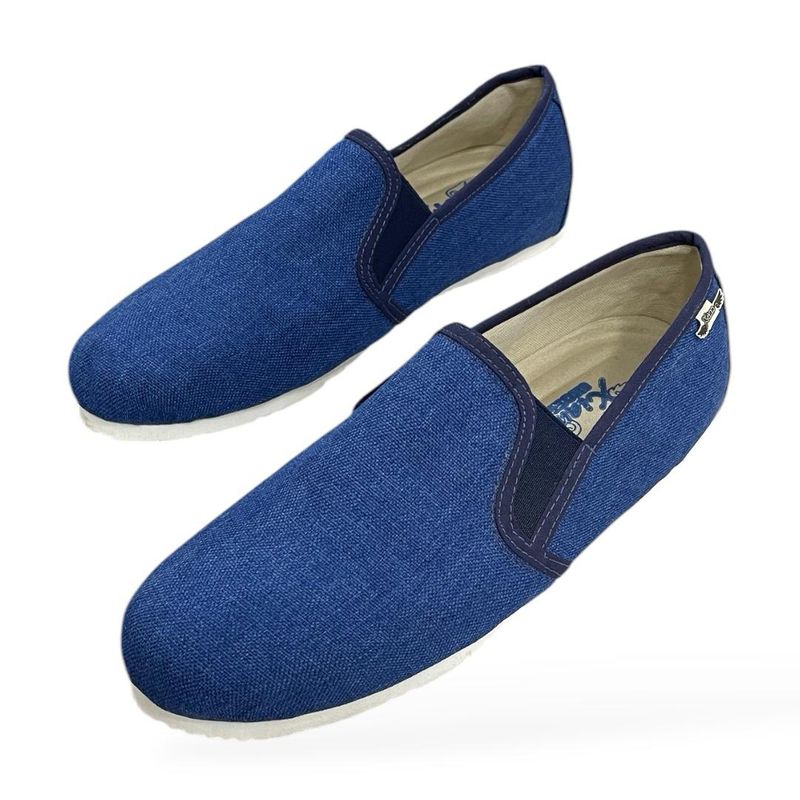 XIAN SHOES - Alpargata yute hombre azul tapiceria dos elasticos 25