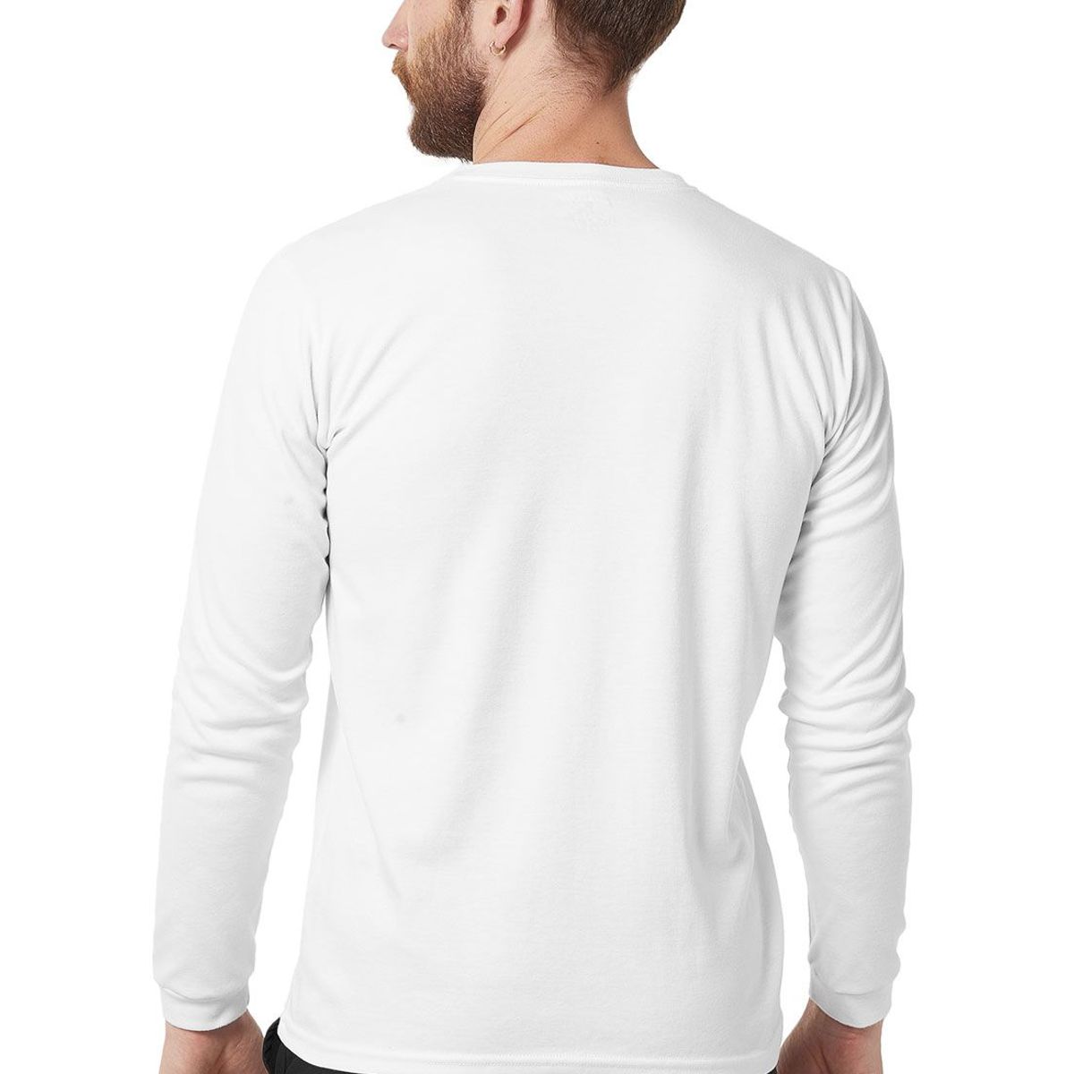 SANTANA - Camiseta Hombre Cuello Redondo Manga Larga Blanca Santana