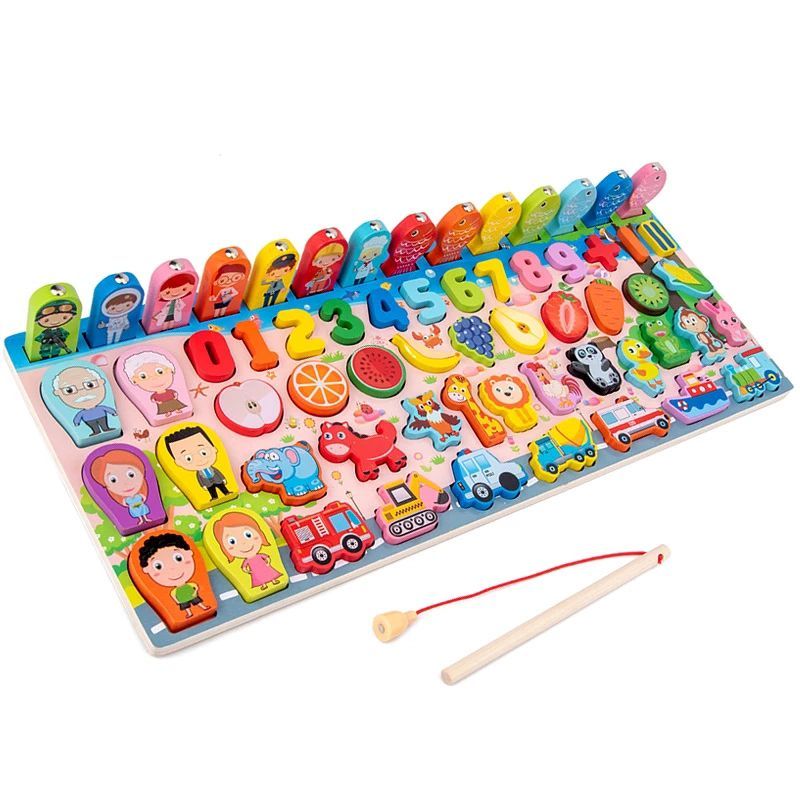 MULTIPLACE COLOMBIA - Montesori Juego didactico Tablero Pesca Didactica madera