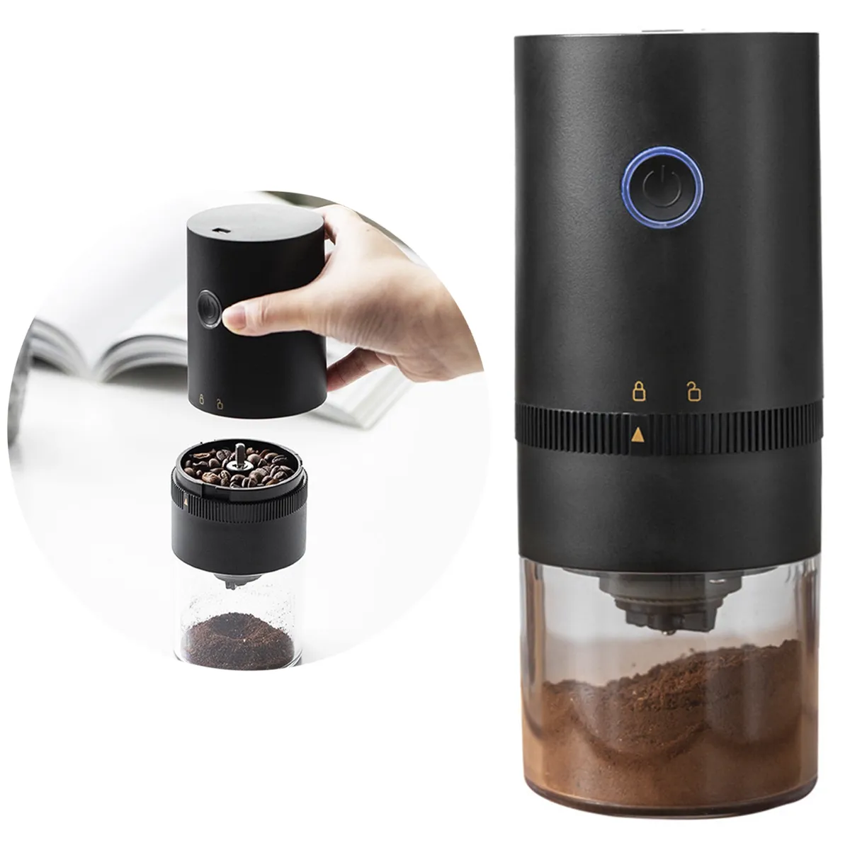 ROCKET COFFEE - Molino De Café electrico Portatil recargable importado.-