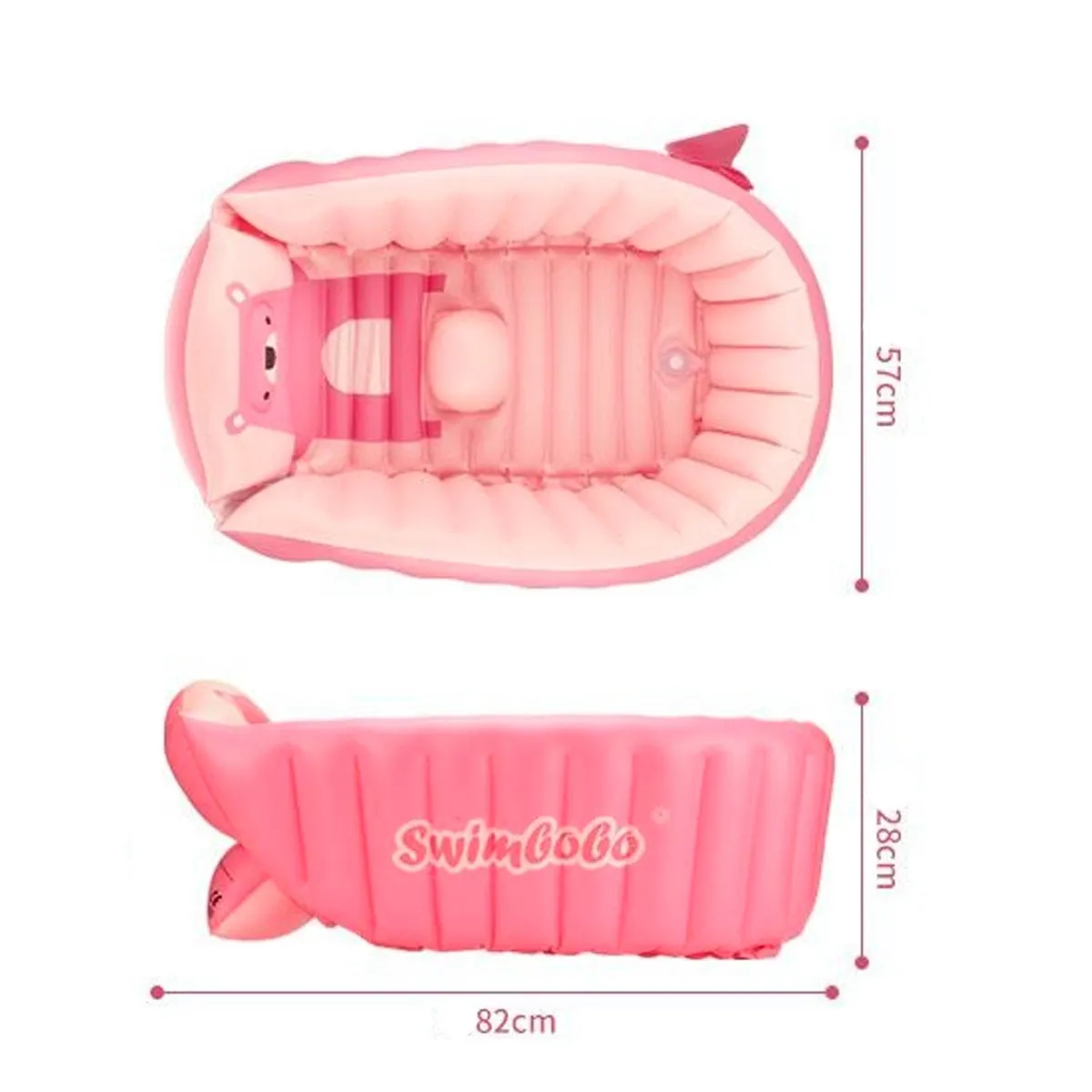 MULTIPLACE COLOMBIA - Tina portatil Inflable Para Bebes Piscina Bañera Rosada