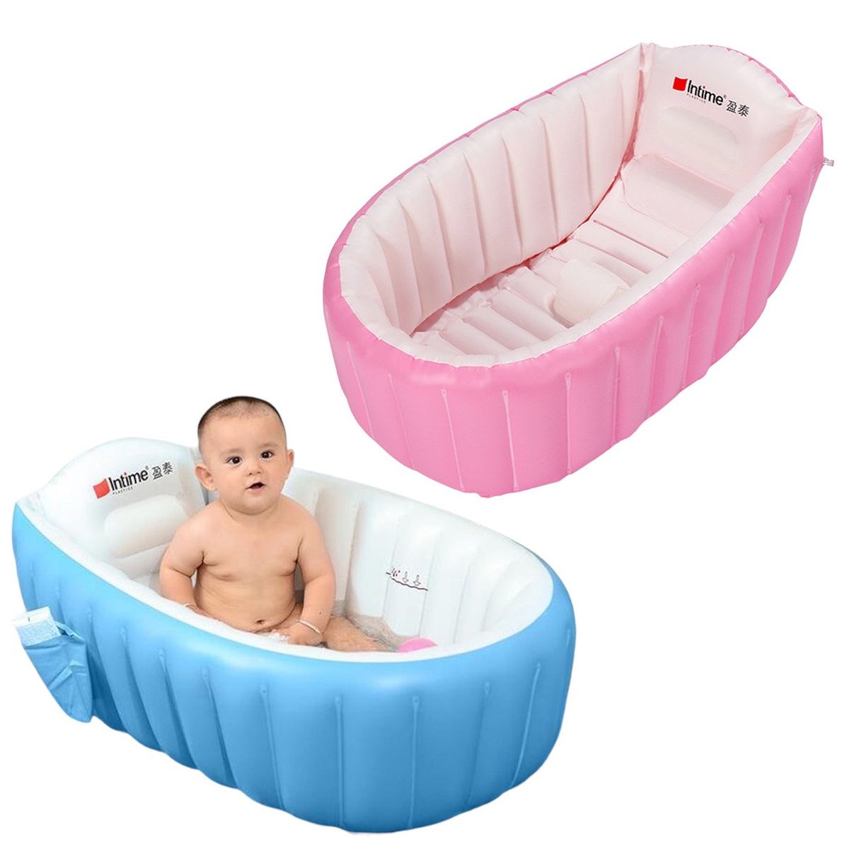 MULTIPLACE COLOMBIA - Tina portatil Inflable Para Bebes Piscina Bañera Rosada