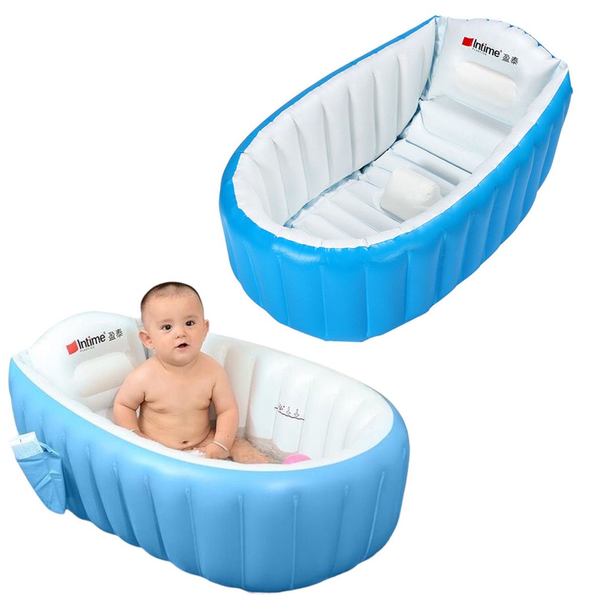 MULTIPLACE COLOMBIA - Tina portatil Inflable Para Bebes Piscina Bañera color azul-