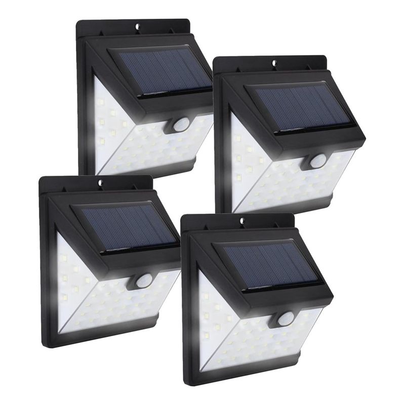 MAXWELL - Foco Reflector Solar Maxwell Led Exterior Sensor Pared Set 4 - Blanco-