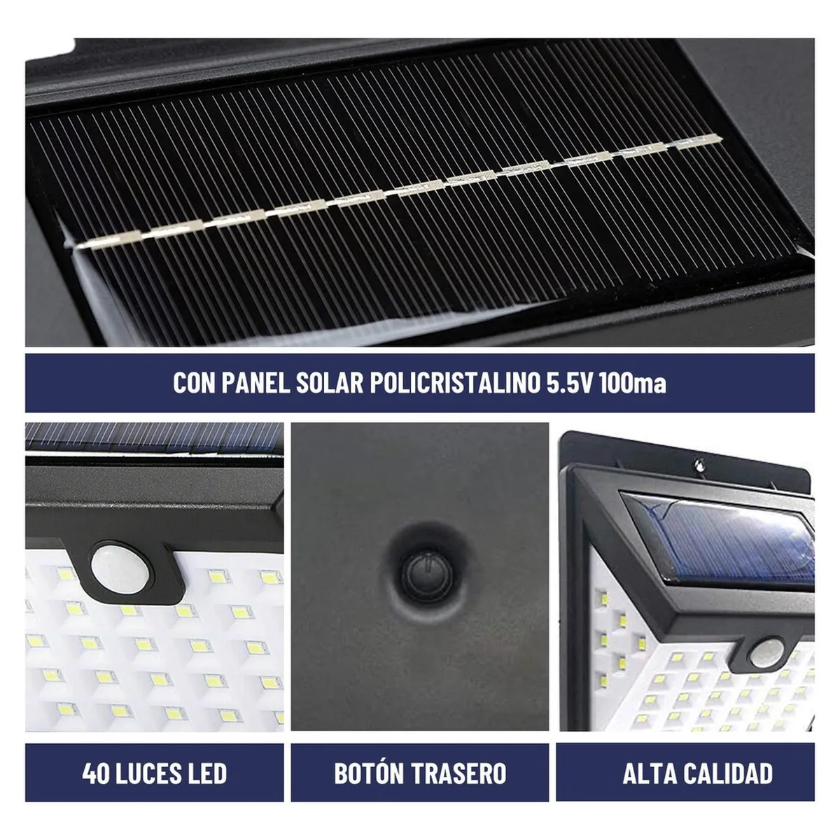 MAXWELL - Foco Reflector Solar Maxwell Led Exterior Sensor Pared Set 4 - Blanco