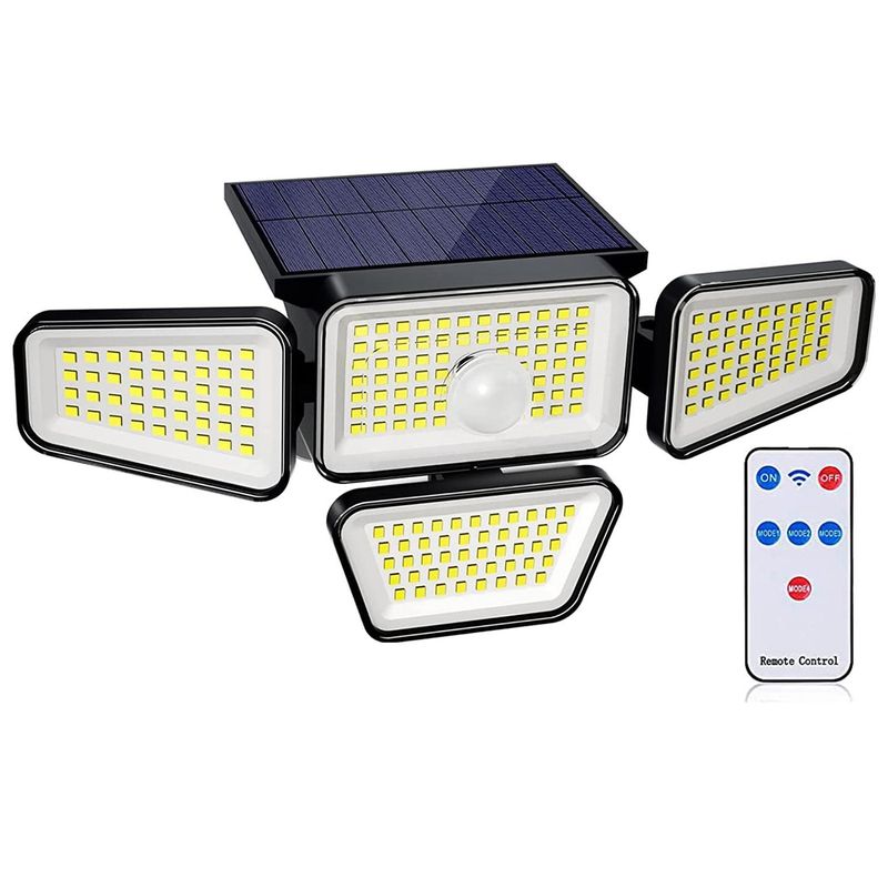 MAXWELL - Foco Led Solar Exterior Maxwell Sensor 4 Direcciones Control - Amarillo-