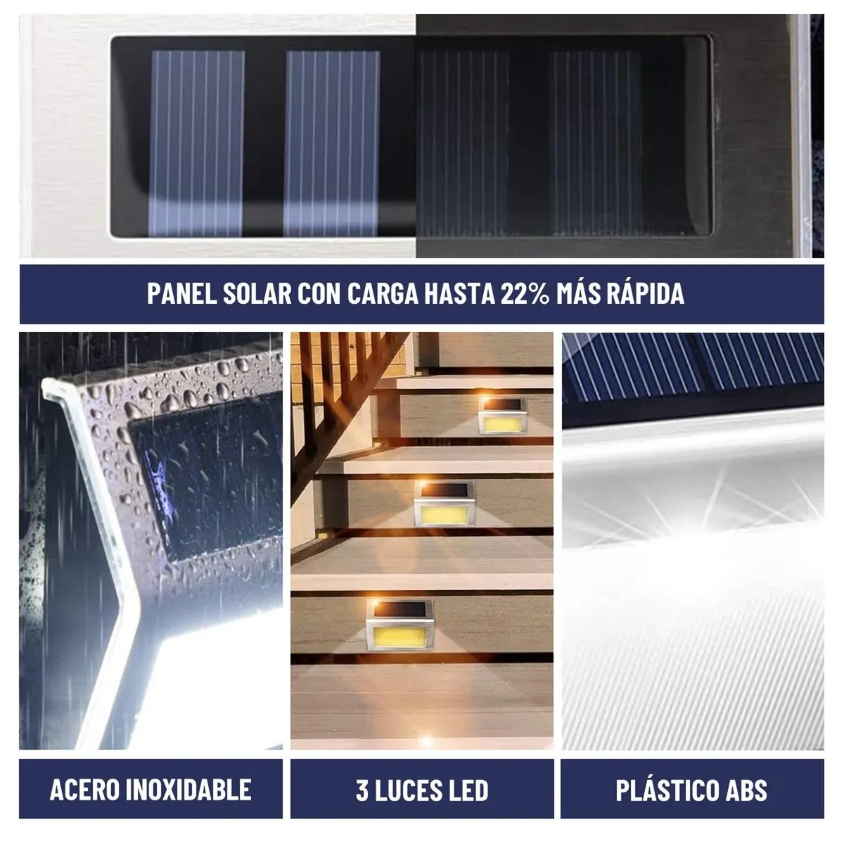 MAXWELL - Foco Reflector Solar Maxwell Led Exterior Escaleras Set 4-