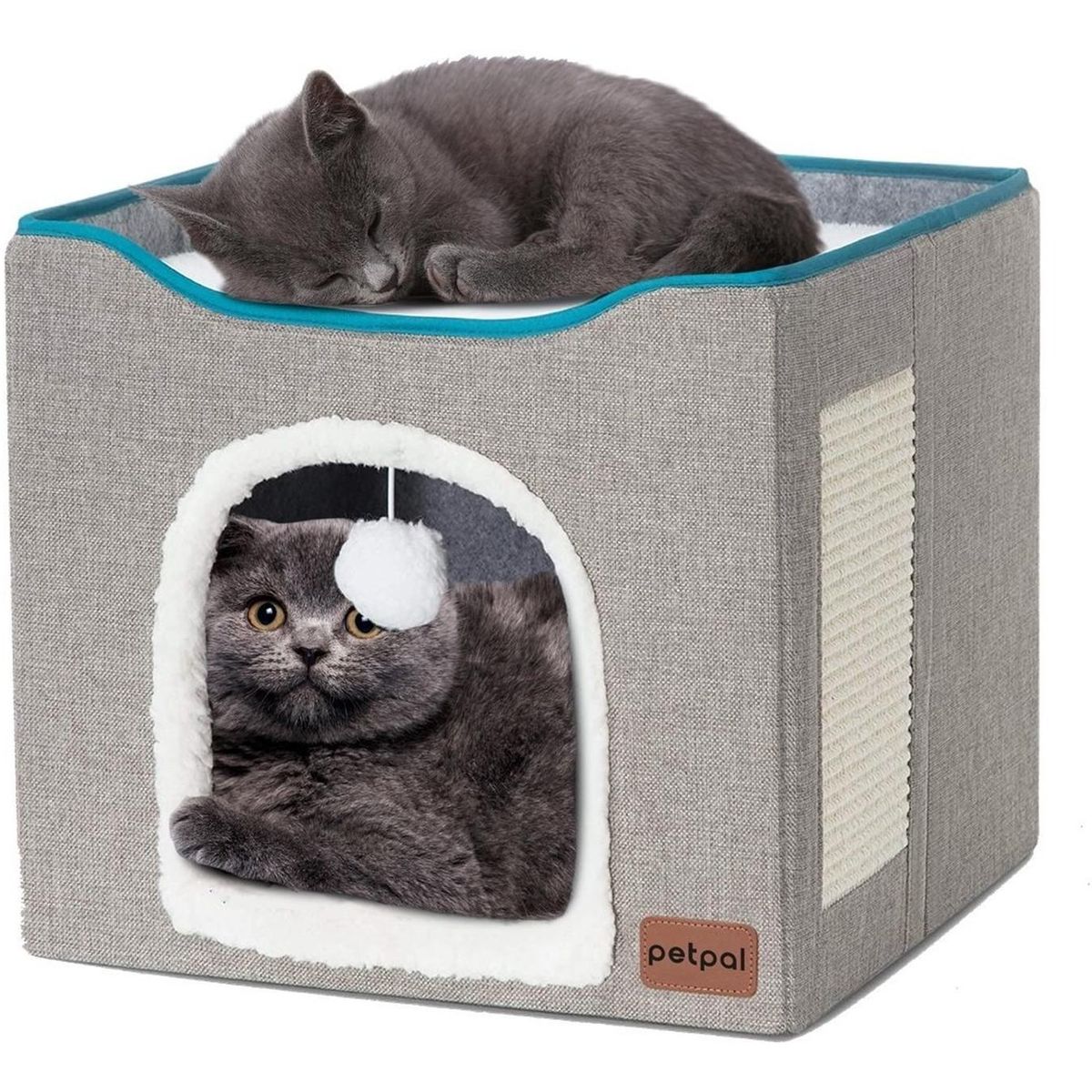 PETPAL - Cama Casa Iglu Para Gato Petpal Mascotas 2 Niveles Rascador