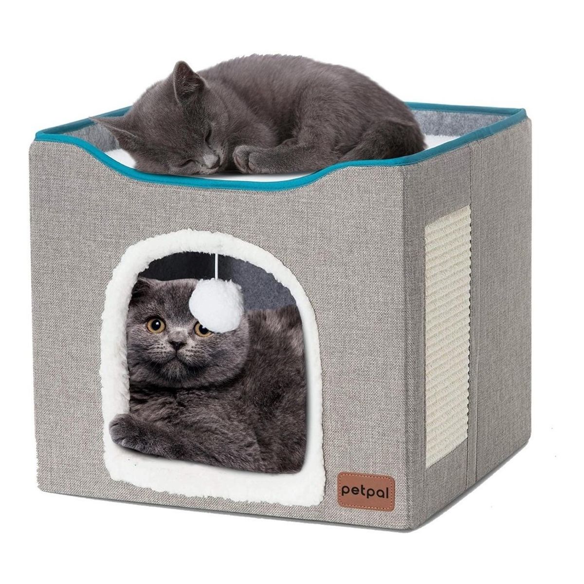 PETPAL - Cama Casa Iglu Para Gato Petpal Mascotas 2 Niveles Rascador