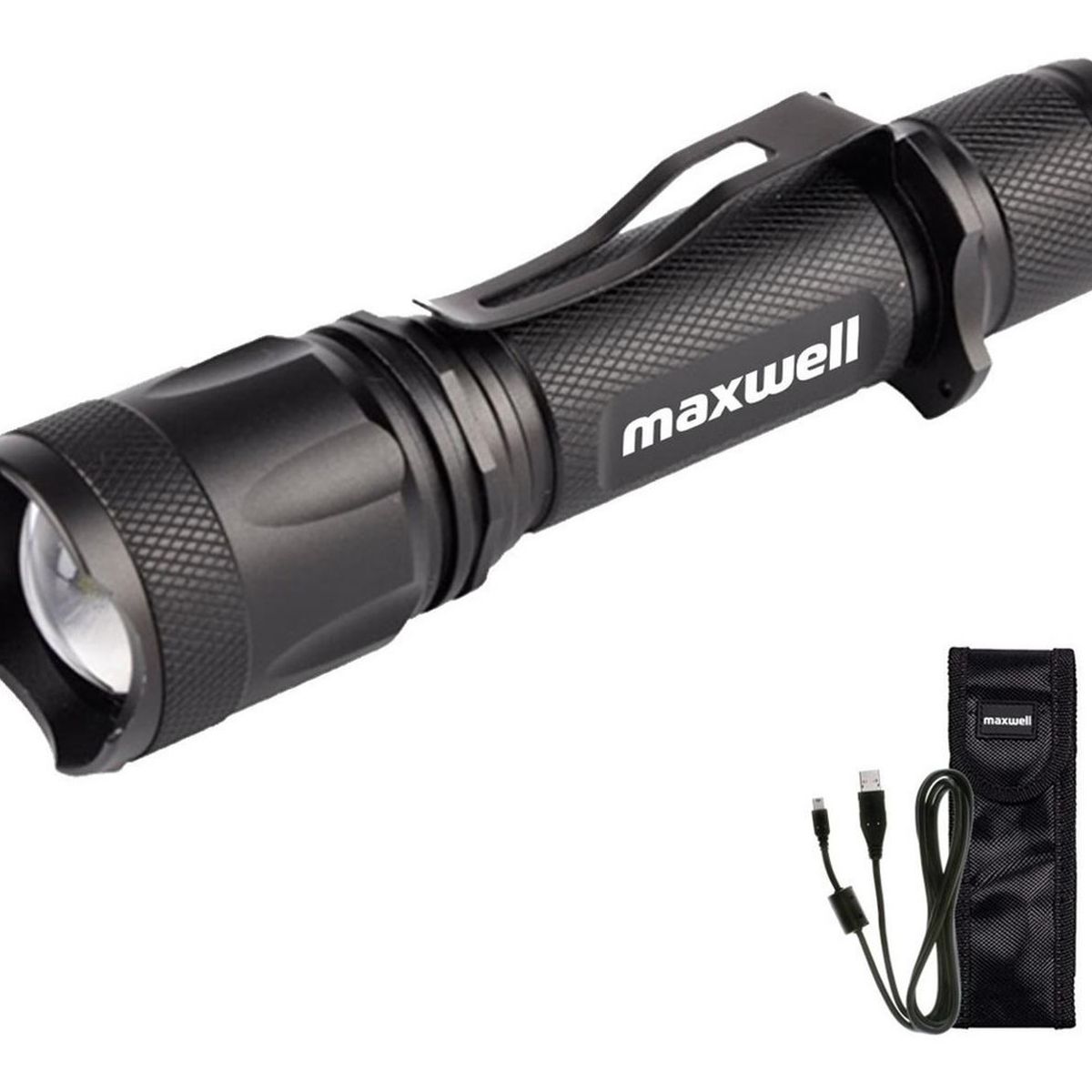MAXWELL - Linterna Led Tactica Maxwell Recargable Usb Impermeable