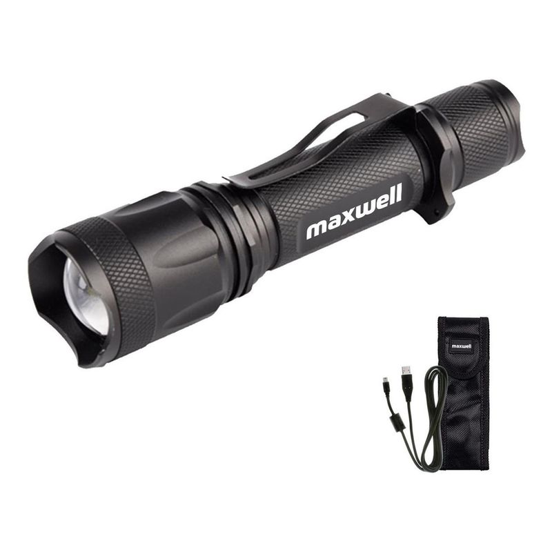 MAXWELL - Linterna Led Tactica Maxwell Recargable Usb Impermeable