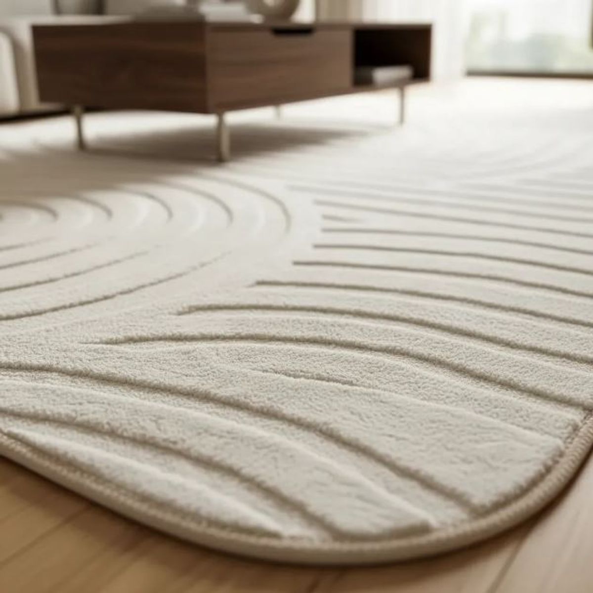 AMERICO SHOP - Tapete Decorativo Moderno 150x200 cm Diseño Elegante Blanco Turco