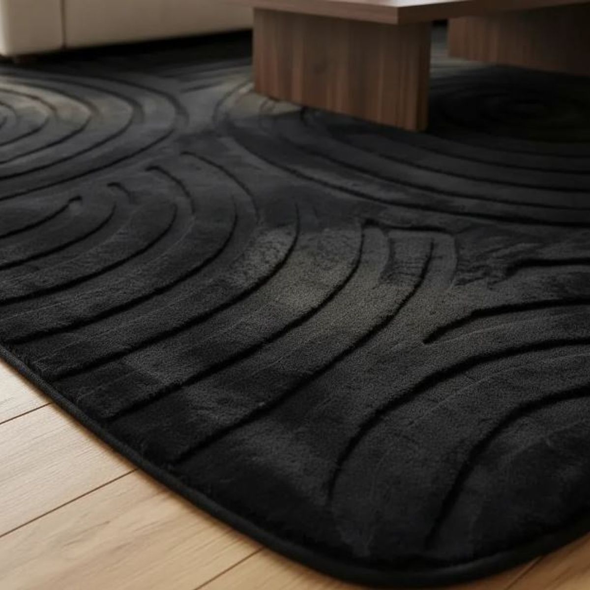 AMERICO SHOP - Tapete Decorativo Moderno 150x200 cm Diseño Turco Negro