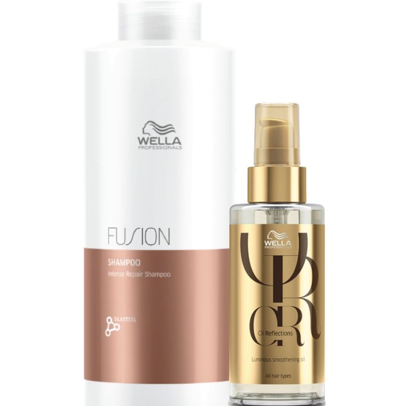 WELLA - Kit Wella Fusion Shampoo Litro  oleo