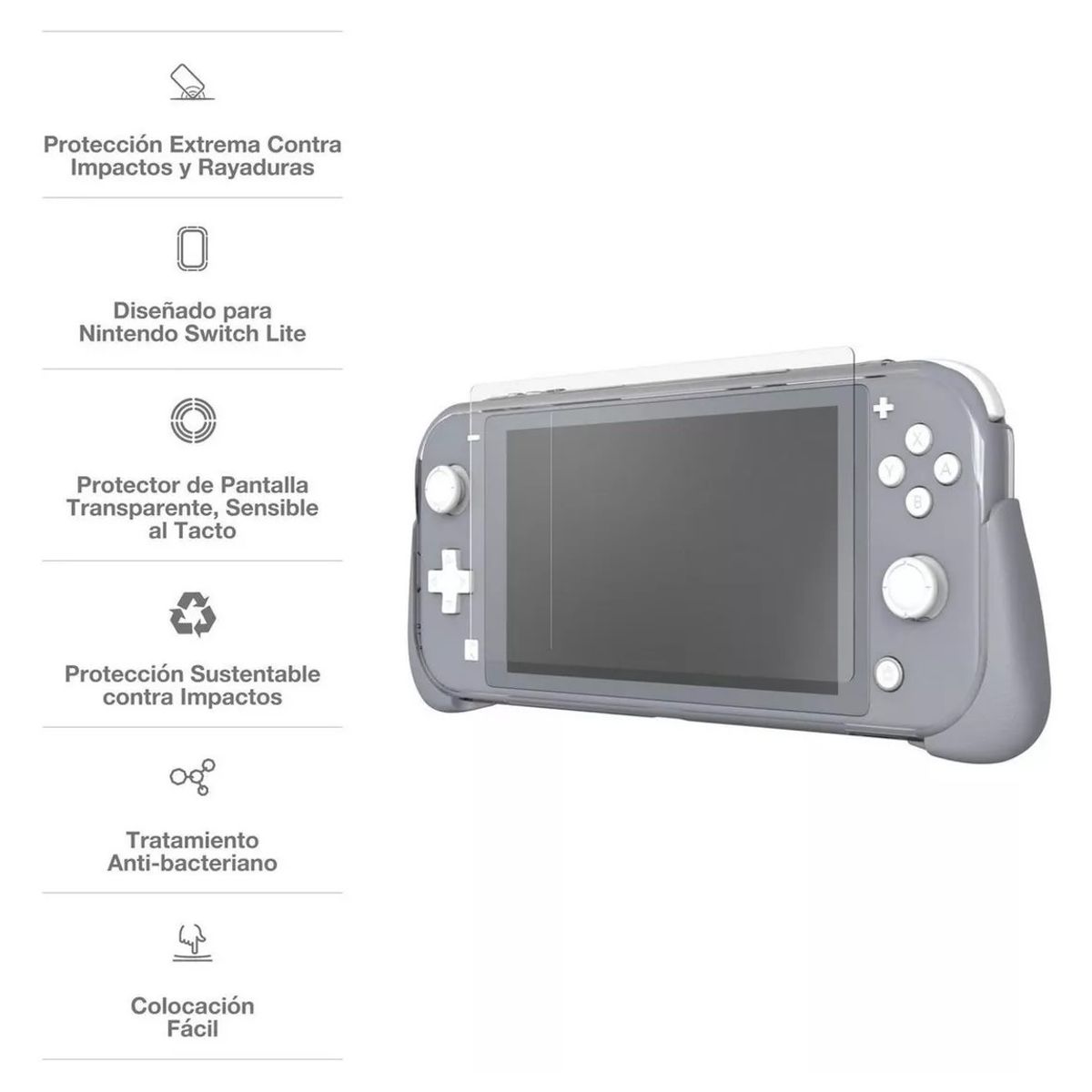 GEAR4 - Estuche Case + Vidrio Templado Kita Grip 360 para Nintendo Switch Lite