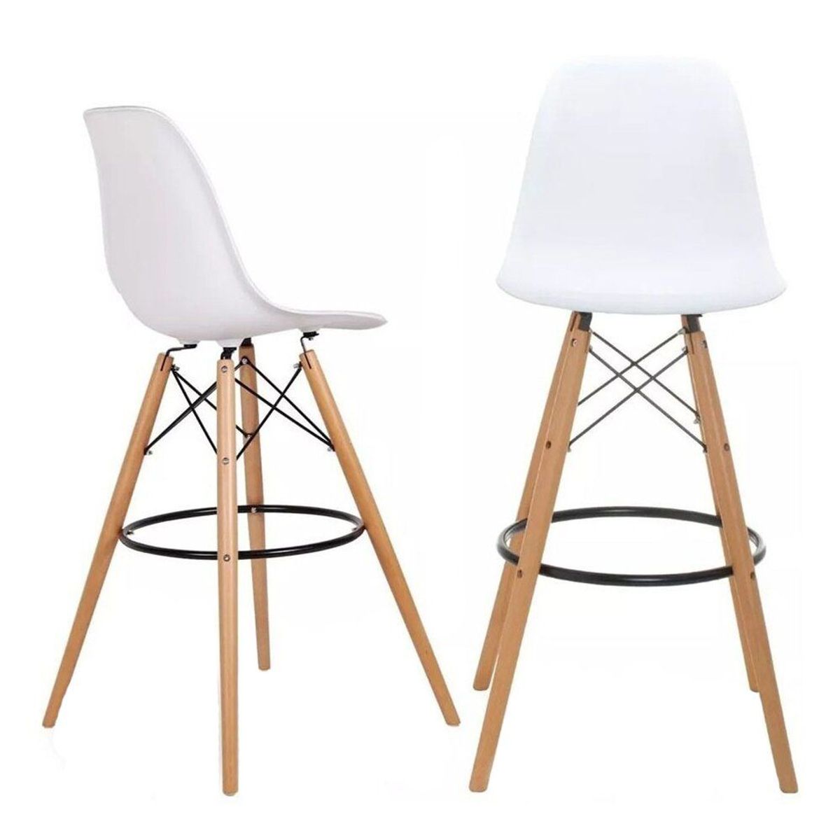 EKONOMODO - Silla De Bar Eames Blanco  Set X 2