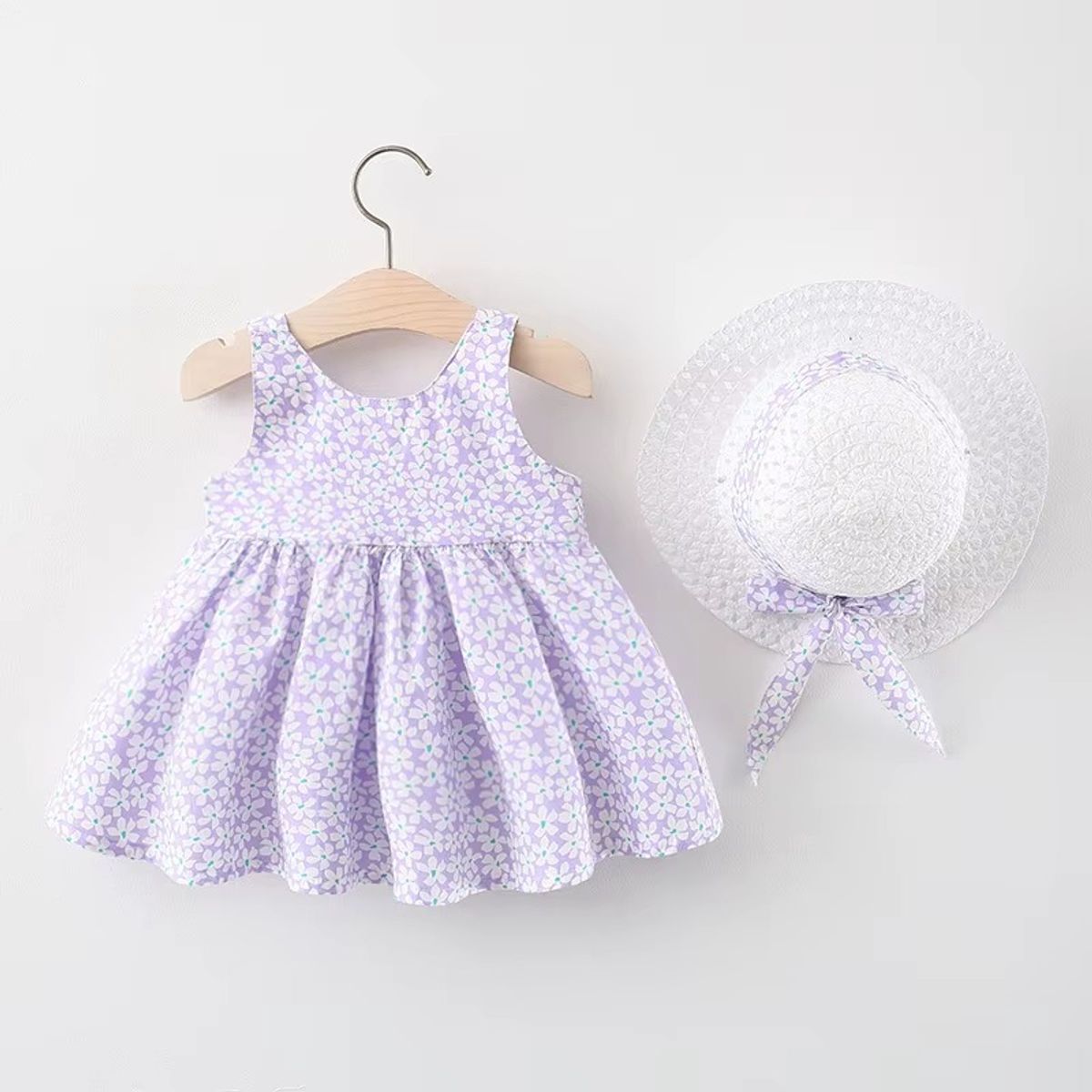 LUSOLSI - Vestido Casual Niña Con Sombrero  Tierno y Cómodo